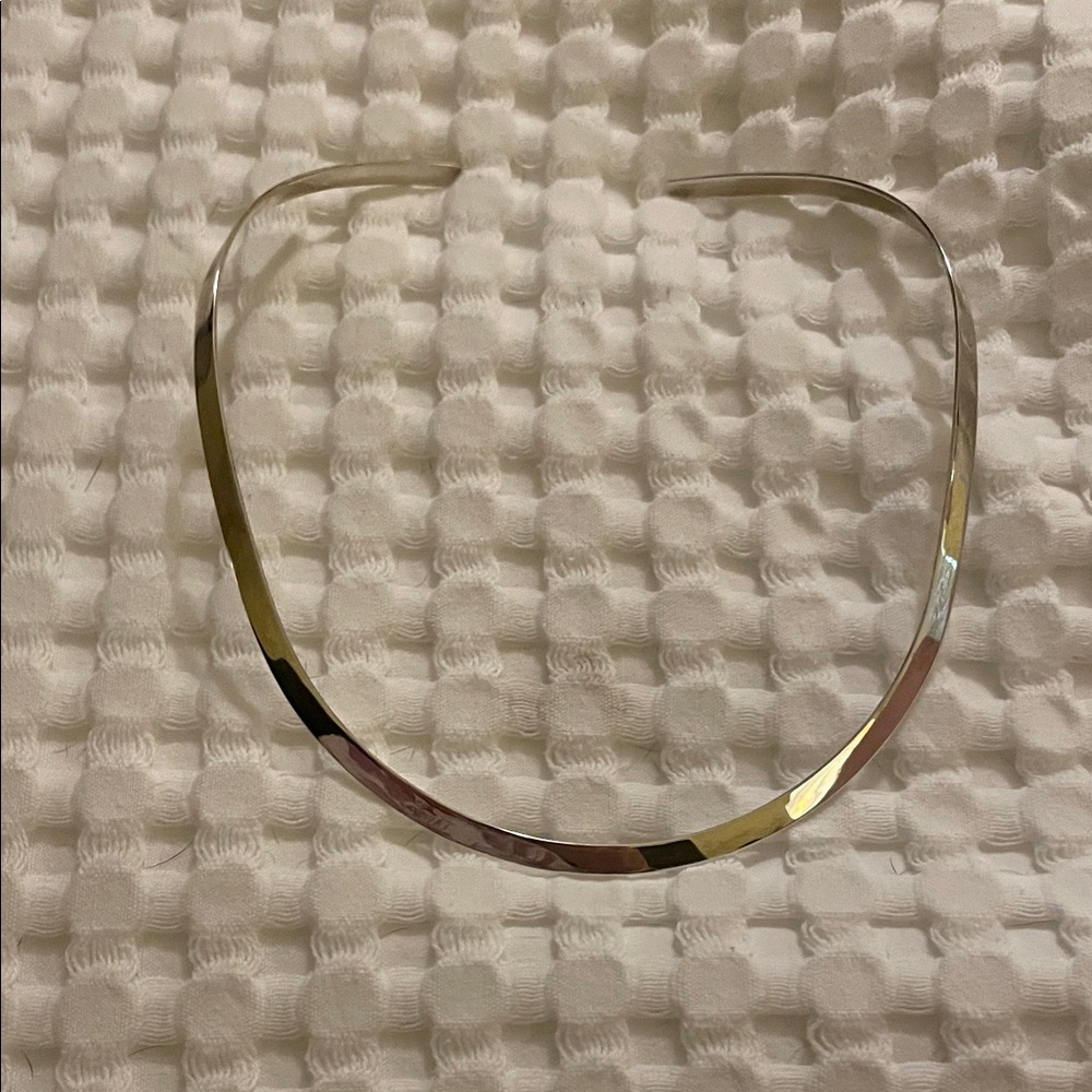 Sterling Silver Curved vintage Collar Necklace No Clasp Collar choker z13